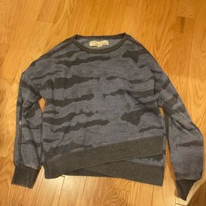 Vintage Havana blue and black crossover sweater; Size S; Super cozy and cute